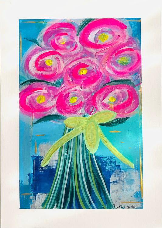 Pintura original en papel / Original painting on paper 26N69